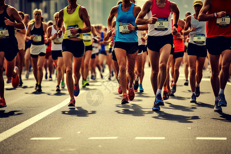跑步的运动员奔跑的马拉松运动员背景