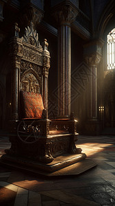 城堡内国王宝座的模型背景图片
