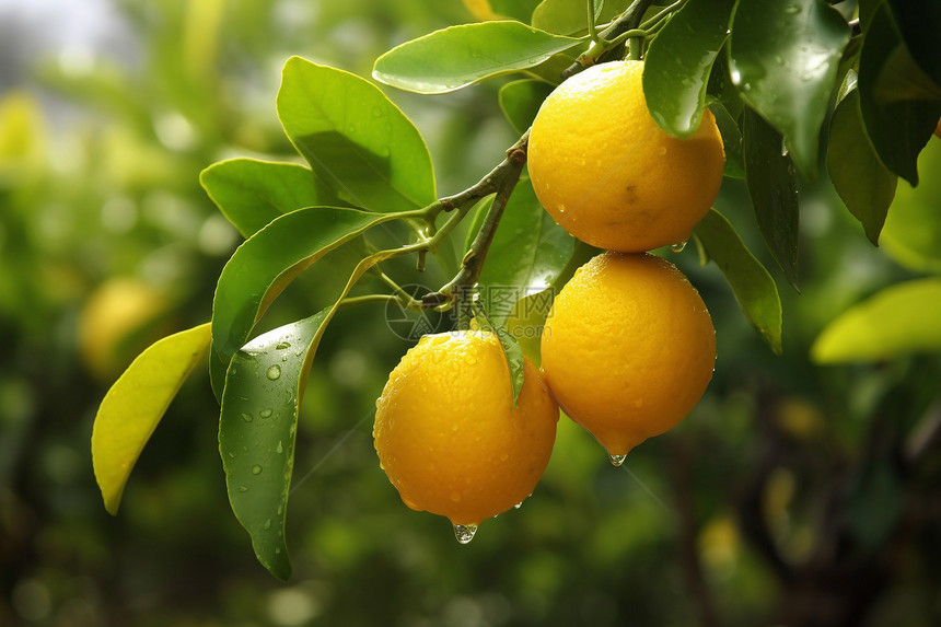 成熟结果的柠檬树图片