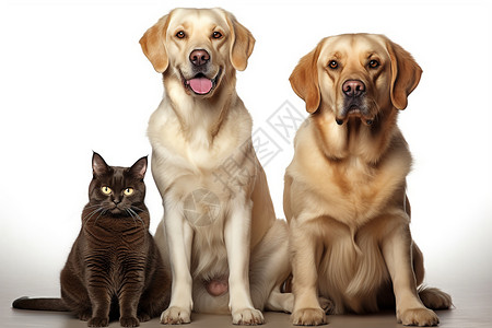 等待领养的猫猫和狗狗背景图片