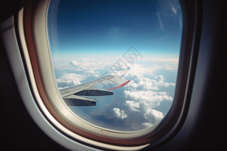 飞机窗外的自然景观图片