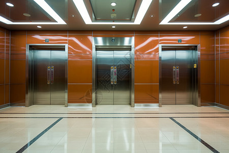 酒店里的一排电梯背景图片