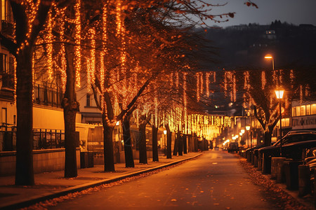 夜晚的城市街道图片