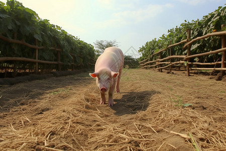 农村里的猪背景图片
