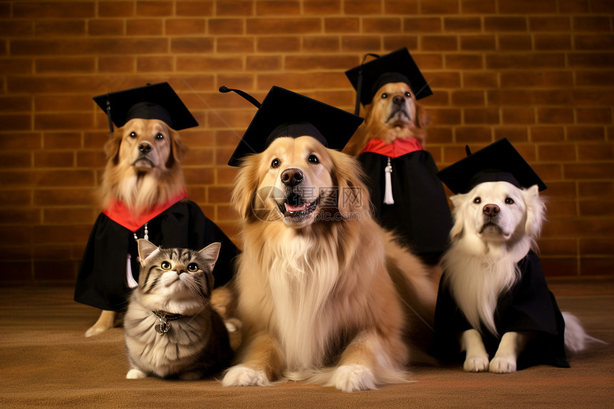 狗狗们的毕业典礼图片