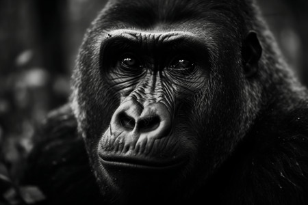 大猩猩脸部细节照图片