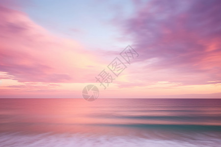 粉色的天空美景海洋高清图片素材