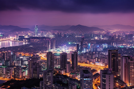 大都市的夜景图片