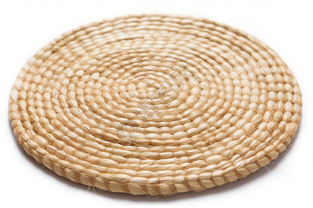 草帽DIY稻草手工编织垫子背景