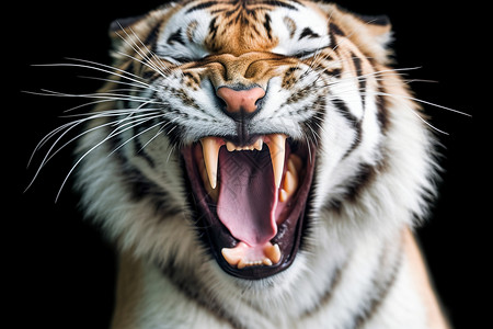 咆哮的老虎背景图片