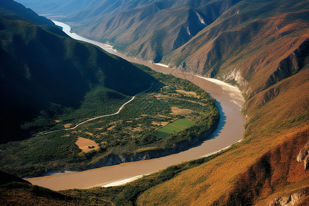 河流山谷风景图片