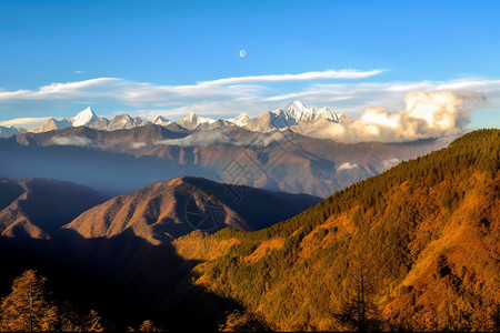 远处的雪山风景图片