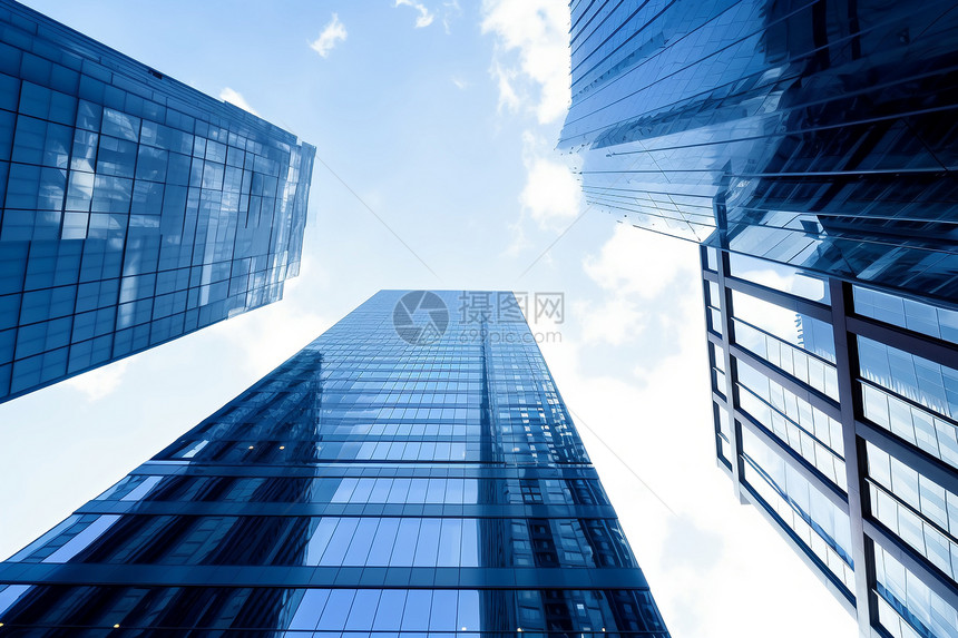 城市金融区的摩天大楼图片