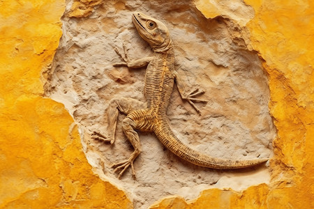 古代蜥蜴化石图片