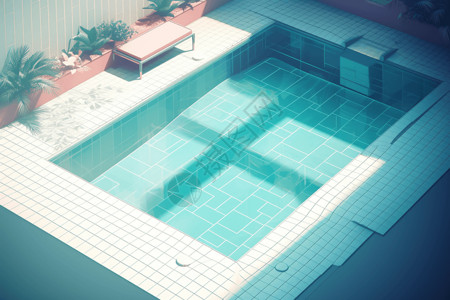 简约设计的游泳池图片