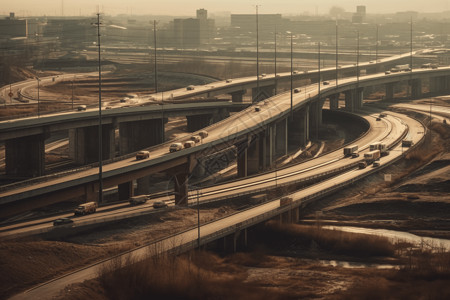 天府立交公路立交全景设计图片