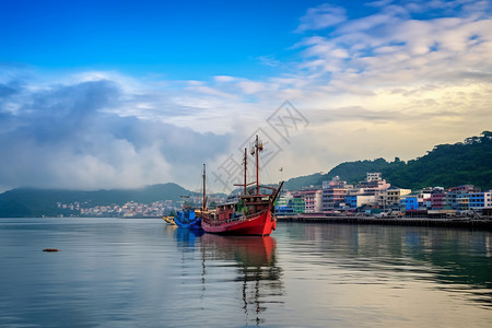 东平镇的渔船高清图片