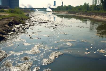 被污染的环境河水被污背景