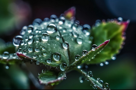 水滴植物微距图片