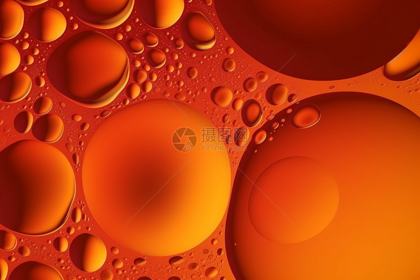 抽象的橙色油泡背景图片