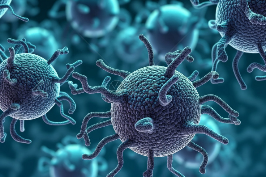 抽象生物病毒细胞图片