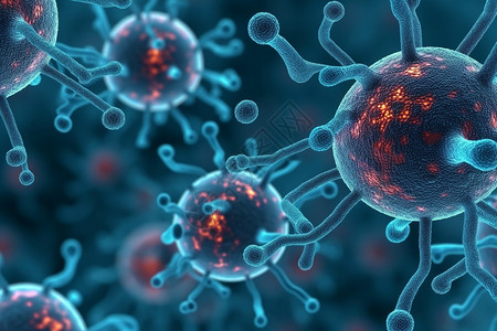 生物抽象病毒细胞图片