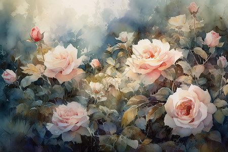 美丽的玫瑰花玫瑰园高清图片素材