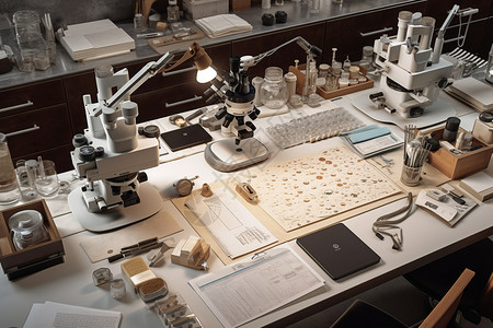 实验室的显微镜设备背景图片