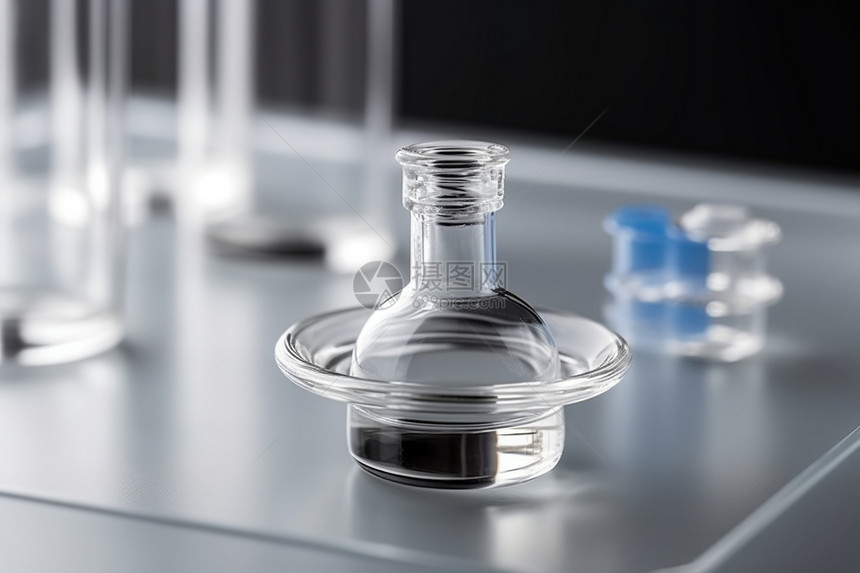 透明液体玻璃盘实验室图片