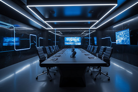 科技感的未来会议室图片