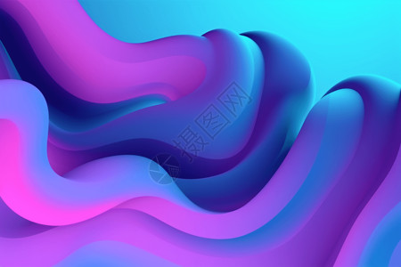 紫蓝全息液体背景图片