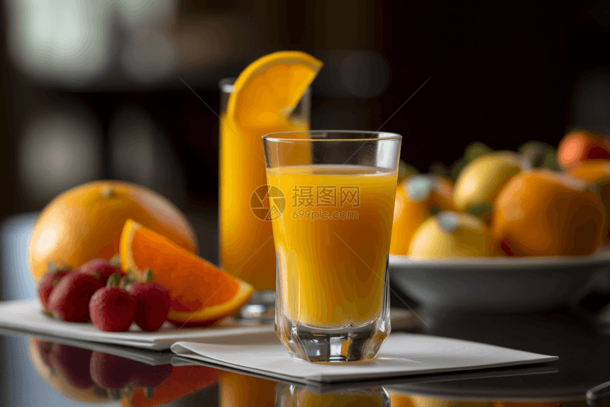 果汁与新鲜水果图片