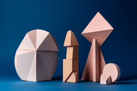 折纸玩具不规则的几何图形设计图片