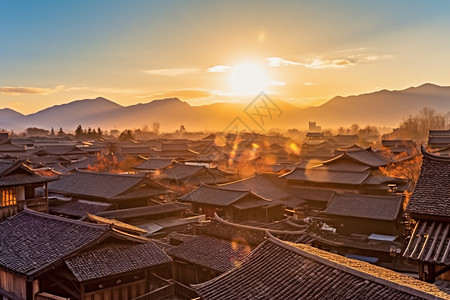 世界之旅旅世界文化遗产丽江古城背景