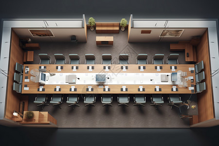 办公俯拍现代化的会议室俯拍设计图片