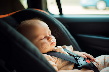 小可爱们可爱的小可爱宝宝睡在车里，高清背景