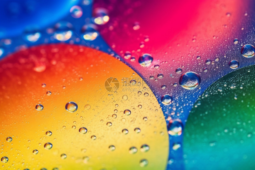 创意彩虹抽象气泡背景图片