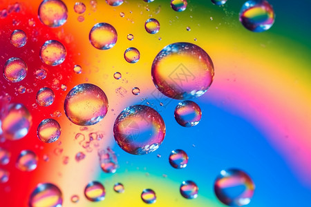 彩虹抽象气泡纹理背景图片
