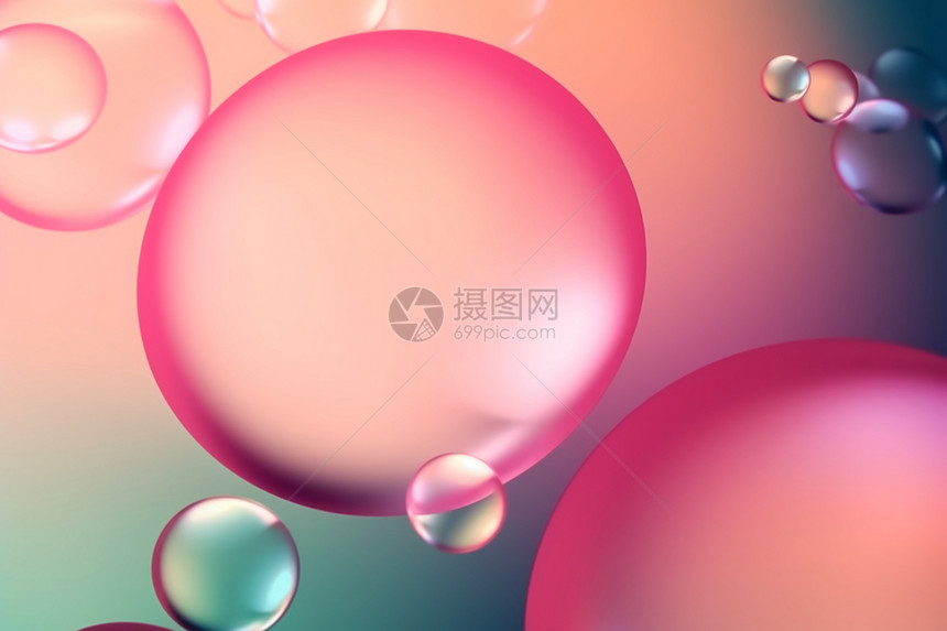 彩色抽象气泡模糊背景图片