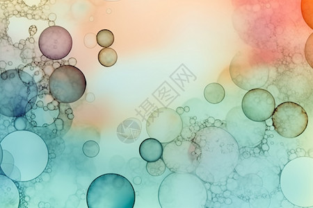 带气泡的浅色水彩背景图片