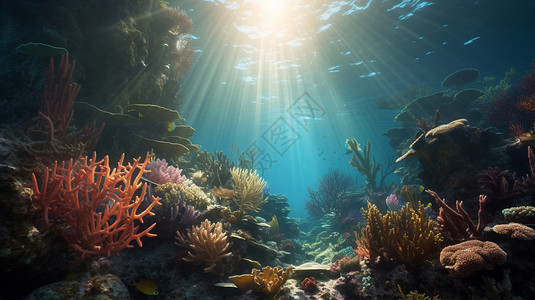 彩色珊瑚视图背景图片