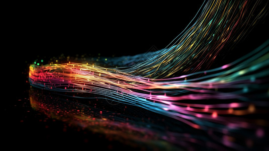 彩色的光纤电缆背景图片