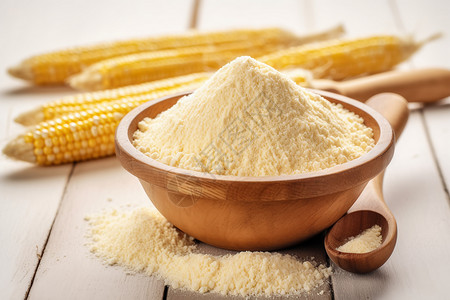 营养的玉米面粉图片