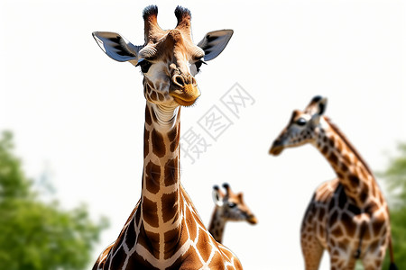 长脖子动物园可爱的长颈鹿背景