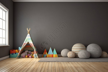 粉嫩的公主房效果图室内儿童玩具房效果图设计图片