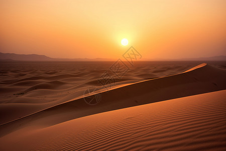 旭日东升素材空旷的沙漠背景