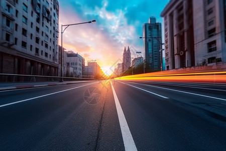 城市宽敞的道路背景图片