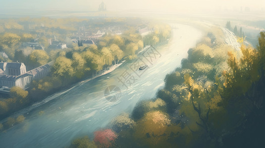 河道的风景图背景图片