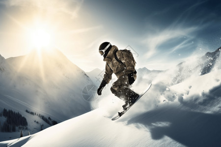 雪山滑雪极限运动图片
