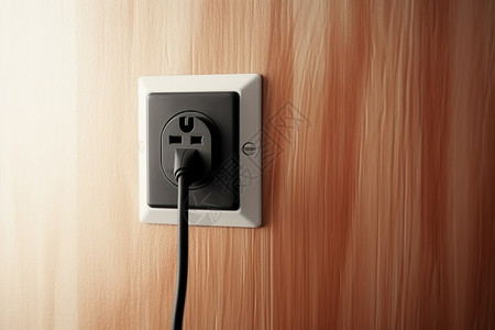 墙壁上的家用电源插座图片